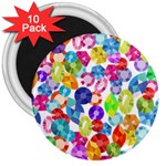 rainbow rhinestones 3  Magnet (10 pack)