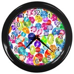 rainbow rhinestones Wall Clock (Black)