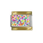 rainbow rhinestones Gold Trim Italian Charm (9mm)