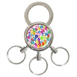 rainbow rhinestones 3-Ring Key Chain