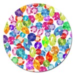 rainbow rhinestones Magnet 5  (Round)