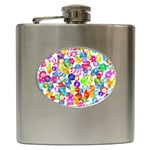 rainbow rhinestones Hip Flask (6 oz)