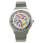 rainbow rhinestones Stainless Steel Watch