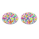 rainbow rhinestones Cufflinks (Oval)