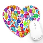 rainbow rhinestones Heart Mousepad