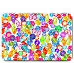 rainbow rhinestones Large Doormat