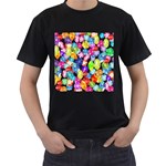 rainbow rhinestones Men s T-Shirt (Black)