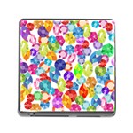 rainbow rhinestones Memory Card Reader (Square)