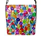 rainbow rhinestones Flap Closure Messenger Bag (L)