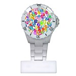 rainbow rhinestones Plastic Nurses Watch