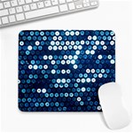  shiny blue sequins Large Mousepad