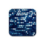  shiny blue sequins Rubber Square Coaster (4 pack)