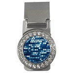  shiny blue sequins Money Clip (CZ)