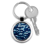  shiny blue sequins Key Chain (Round)