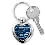  shiny blue sequins Key Chain (Heart)