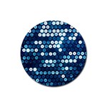  shiny blue sequins Rubber Round Coaster (4 pack)