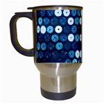  shiny blue sequins Travel Mug (White)