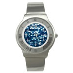  shiny blue sequins Stainless Steel Watch