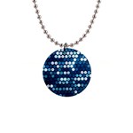  shiny blue sequins 1  Button Necklace