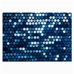  shiny blue sequins Large Glasses Cloth (2 Sides)