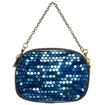  shiny blue sequins Chain Purse (One Side)