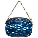  shiny blue sequins Chain Purse (Two Sides)