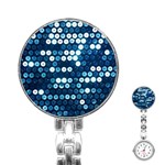  shiny blue sequins Stainless Steel Nurses Watch