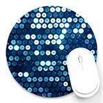  shiny blue sequins Round Mousepad