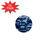  shiny blue sequins 1  Mini Button (10 pack) 