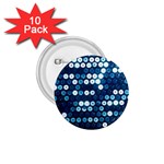  shiny blue sequins 1.75  Button (10 pack) 