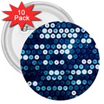  shiny blue sequins 3  Button (10 pack)