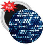  shiny blue sequins 3  Magnet (10 pack)