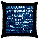  shiny blue sequins Throw Pillow Case (Black)