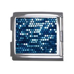  shiny blue sequins Mega Link Italian Charm (18mm)