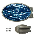  shiny blue sequins Money Clip (Oval)