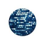  shiny blue sequins Magnet 3  (Round)