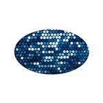  shiny blue sequins Sticker Oval (10 pack)