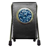  shiny blue sequins Pen Holder Desk Clock