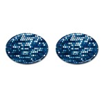  shiny blue sequins Cufflinks (Oval)