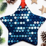  shiny blue sequins Star Ornament (Two Sides)