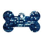  shiny blue sequins Dog Tag Bone (One Side)