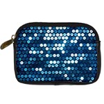  shiny blue sequins Digital Camera Leather Case