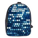  shiny blue sequins School Bag (Large)