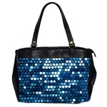  shiny blue sequins Oversize Office Handbag (2 Sides)