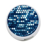  shiny blue sequins 4-Port USB Hub (One Side)