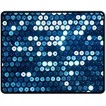  shiny blue sequins Fleece Blanket (Medium)