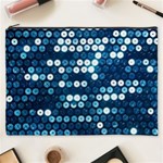  shiny blue sequins Cosmetic Bag (XXXL)