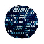  shiny blue sequins Standard 15  Premium Round Cushion 