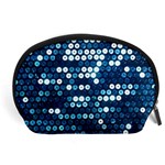  shiny blue sequins Accessory Pouch (Large)