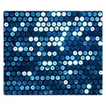  shiny blue sequins Double Sided Flano Blanket (Small)